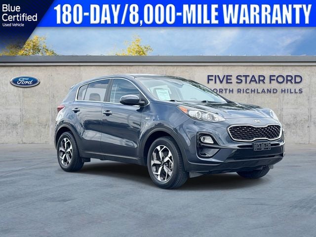 2022 Kia Sportage LX in Pacific Blue — front three-quarter view