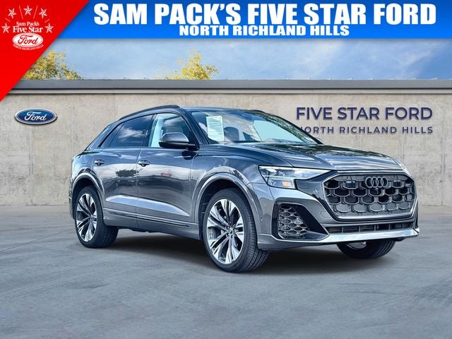 2025 Audi Q8 55 Premium Plus quattro in Daytona Gray Pearl Effect — front three-quarter view