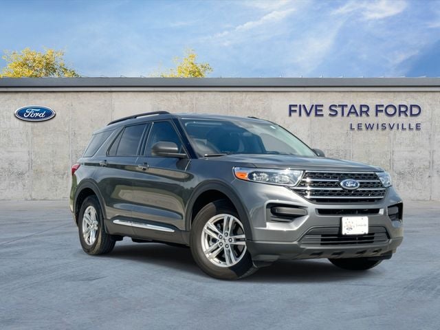 2024 Ford Explorer XLT in Gray Metallic — front three-quarter view