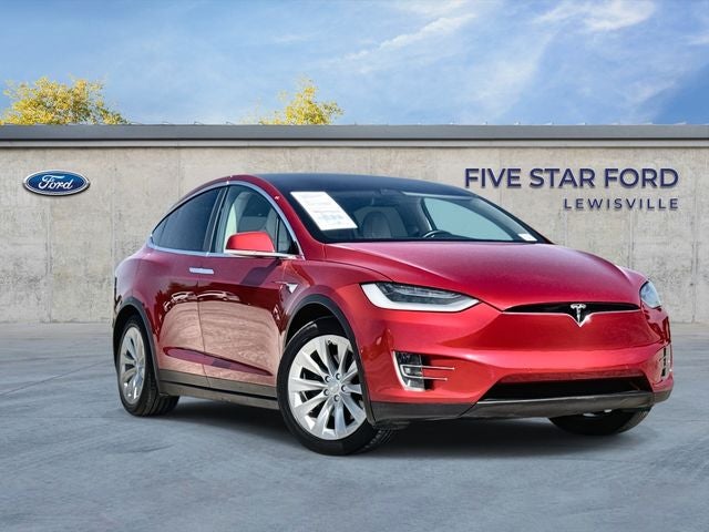 2019 Tesla Model X Long Range in Red Multi-Coat — front three-quarter view
