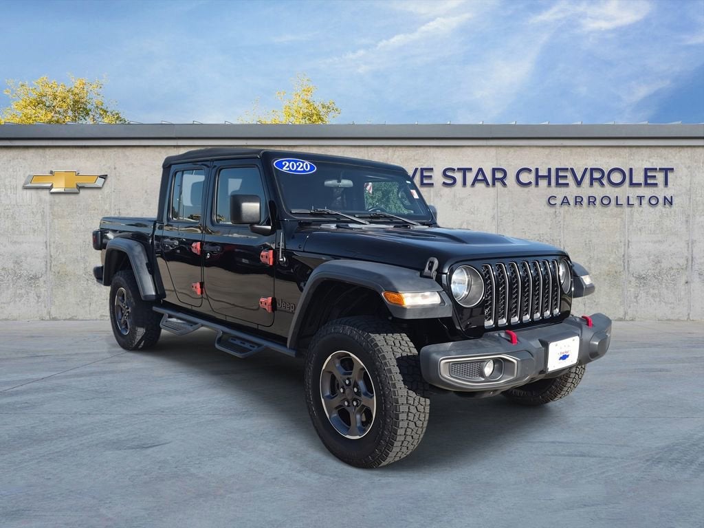 2020 Jeep Gladiator Rubicon in Black — front three-quarter view