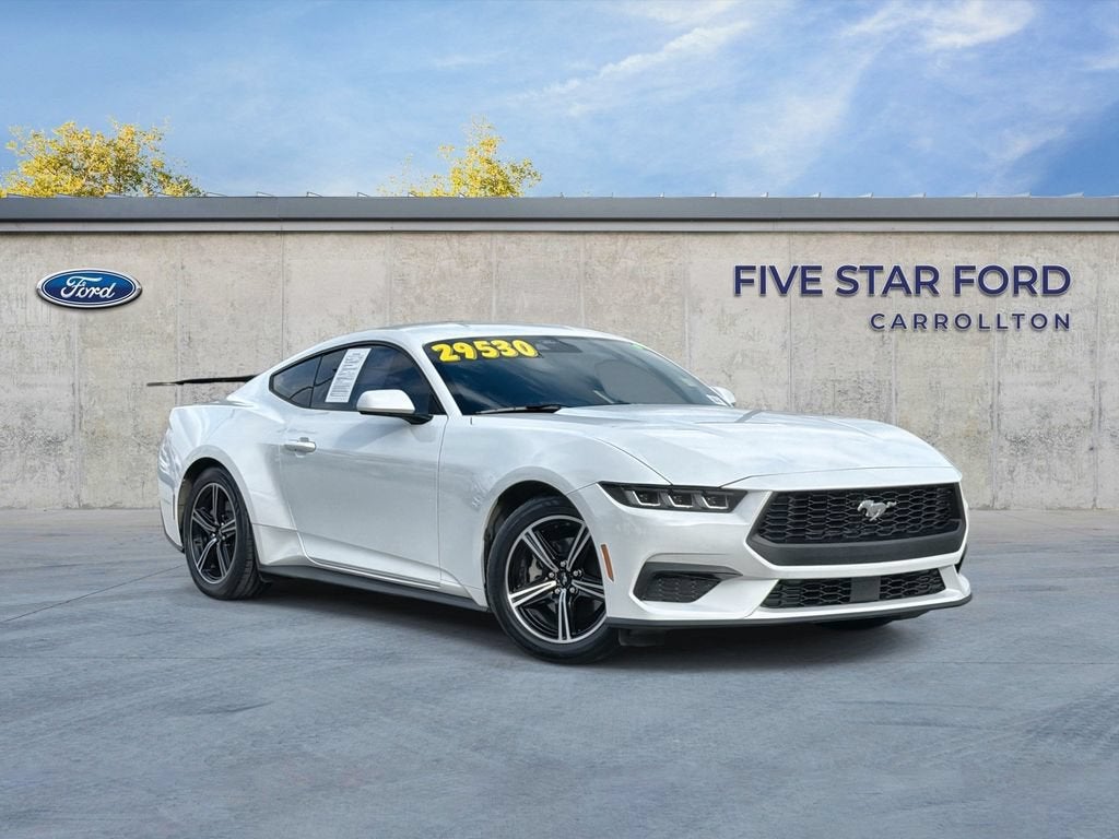 2024 Ford Mustang EcoBoost in White — front three-quarter view