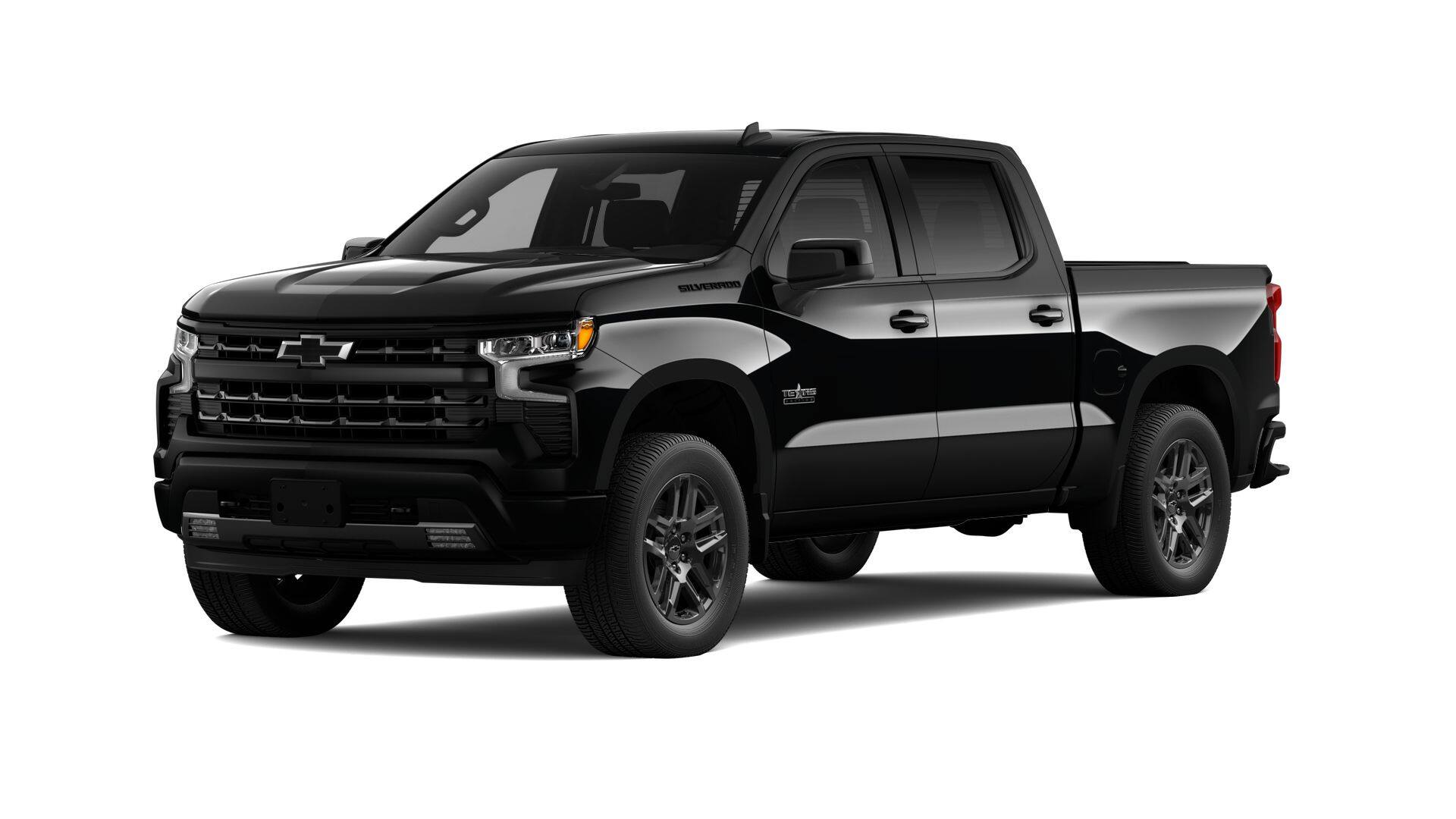 2026 Chevrolet Silverado 1500 RST in Black — front three-quarter view