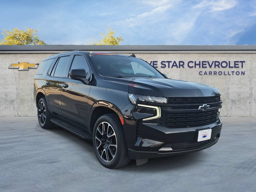 2023 Chevrolet Tahoe RST in Black — front three-quarter view