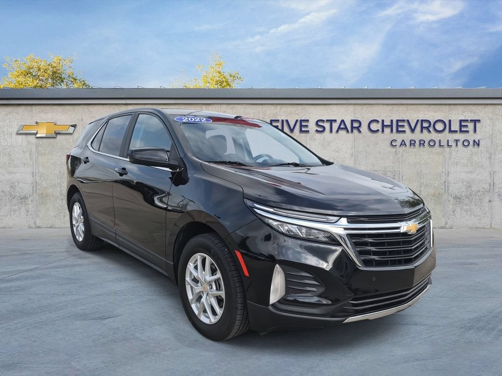 2022 Chevrolet Equinox LT in Mosaic Black Metallic — front three-quarter view