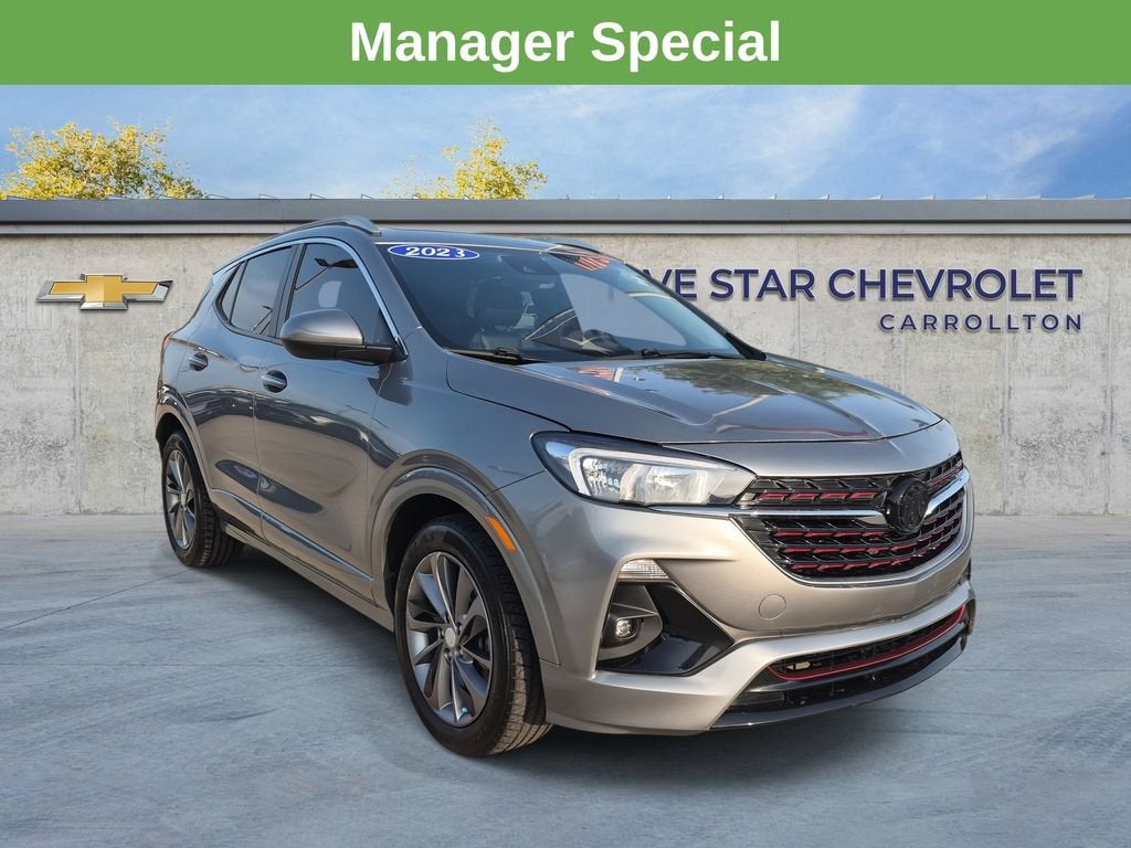 2023 Buick Encore GX Select in Moonstone Gray Metallic — front three-quarter view