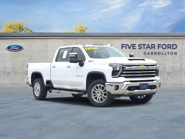 2025 Chevrolet Silverado 2500HD LTZ in Summit White — front three-quarter view